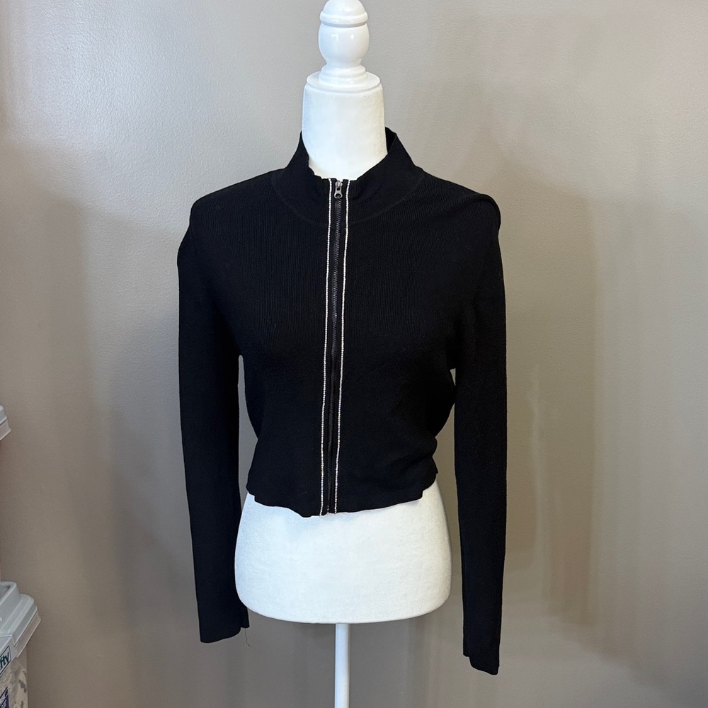 Victoria's Secret Black Zip-Up Cardigan - Picture 1 of 5